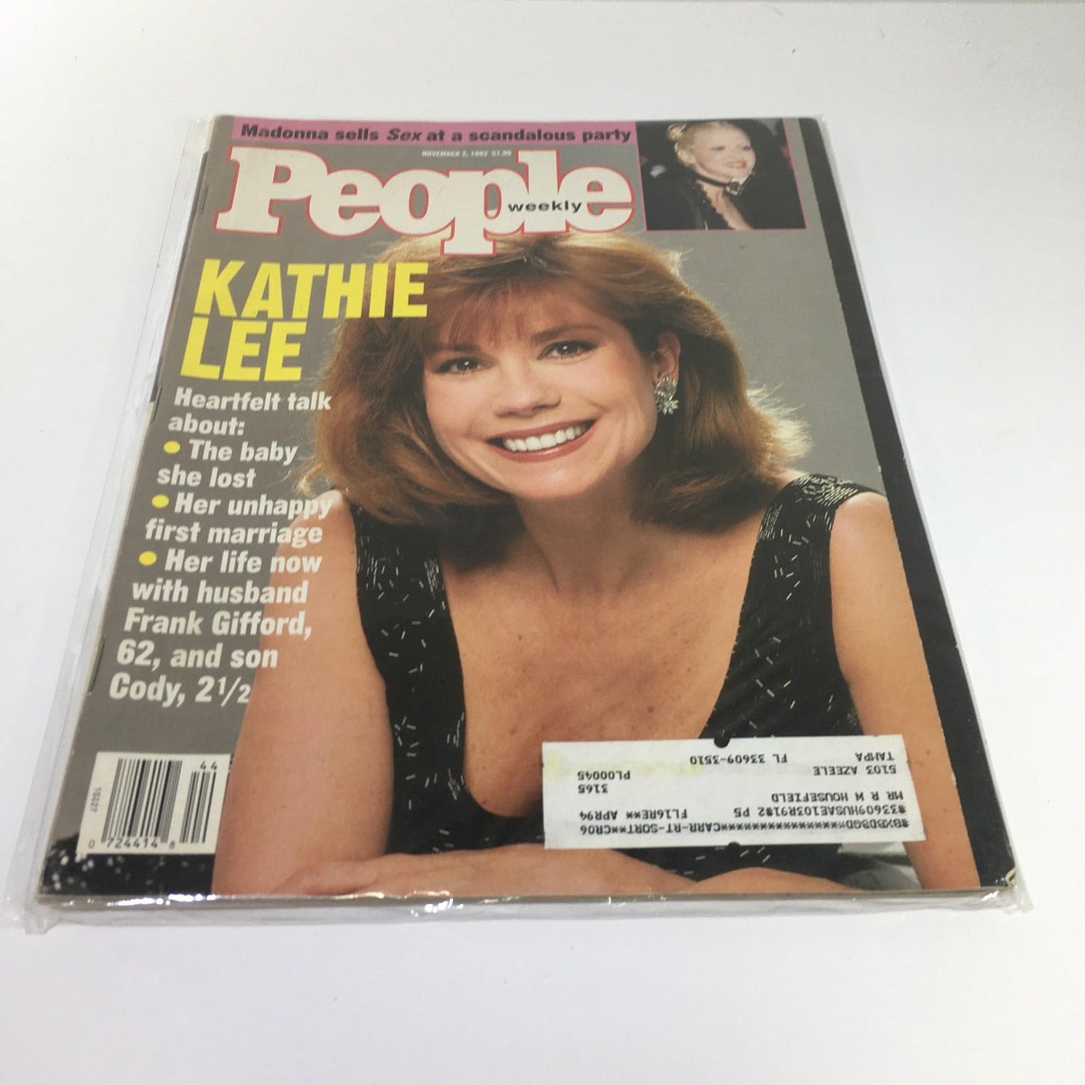 Cover of People Magazine from November 2, 1992, featuring Kathie Lee Gifford. The cover highlights her heartfelt talk about personal topics such as motherhood and marriage, encapsulating the essence of early '90s celebrity culture.