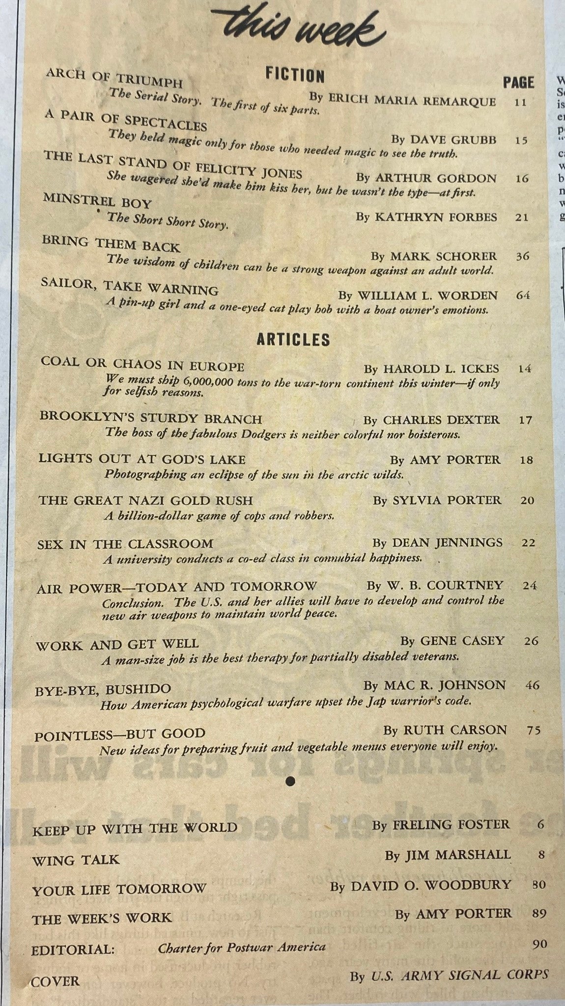 Vintage Collier's Magazine September 15, 1945 General Omar N. Bradley