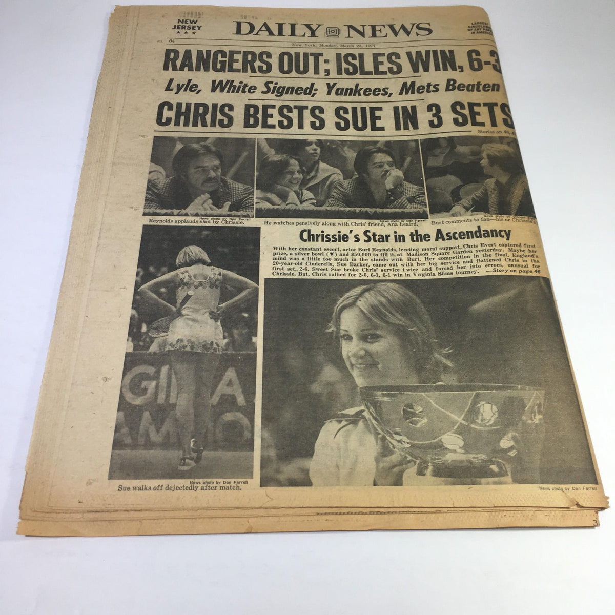 NY Daily News:3/28/77 747s Collide, Killing 560; Fireman Plays Water On Wreckage