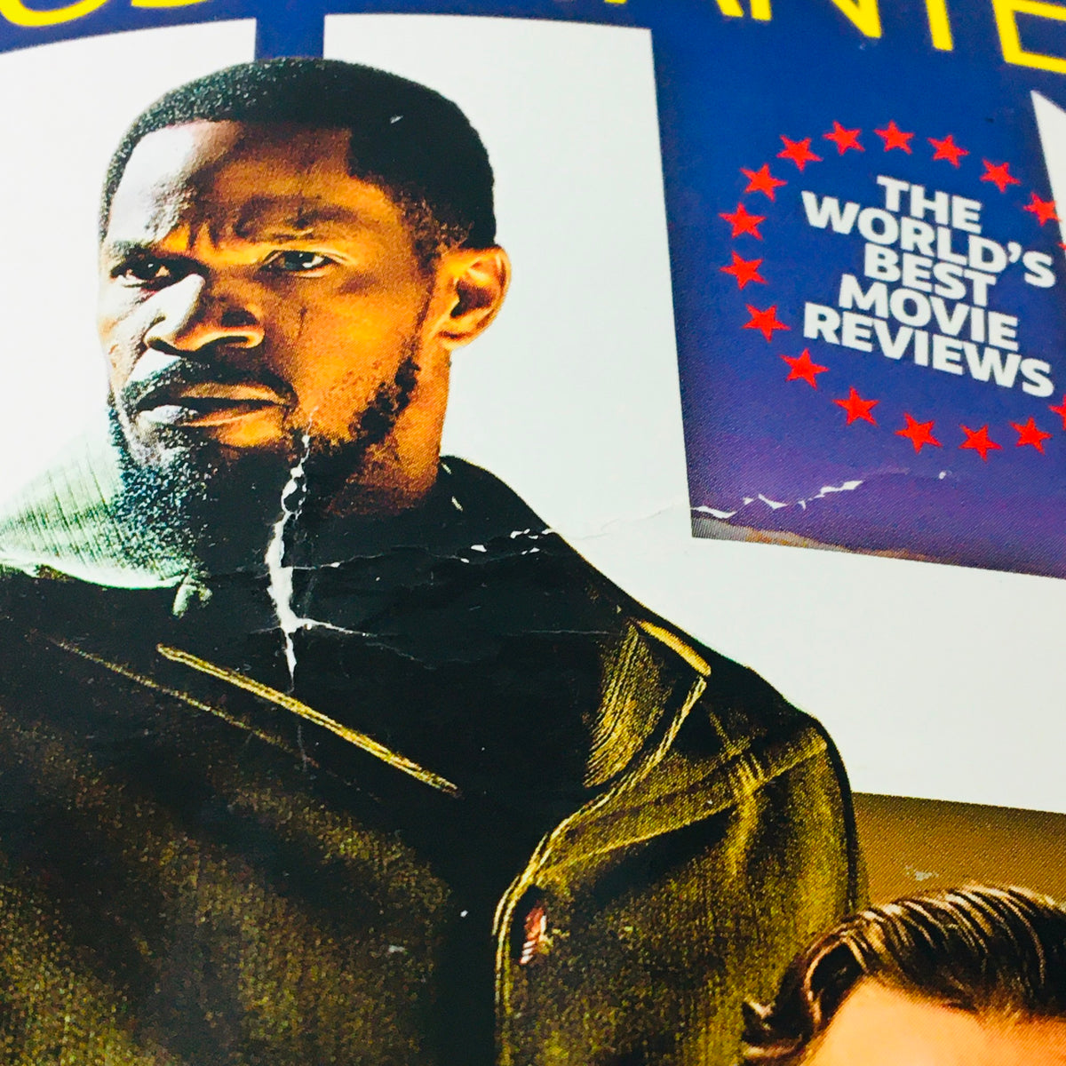 Close-up of Jamie Foxx on the cover of Total Film Magazine February 2013 #202, showcasing his intense expression and highlighting the magazine's focus on movie reviews and cinematic insights.