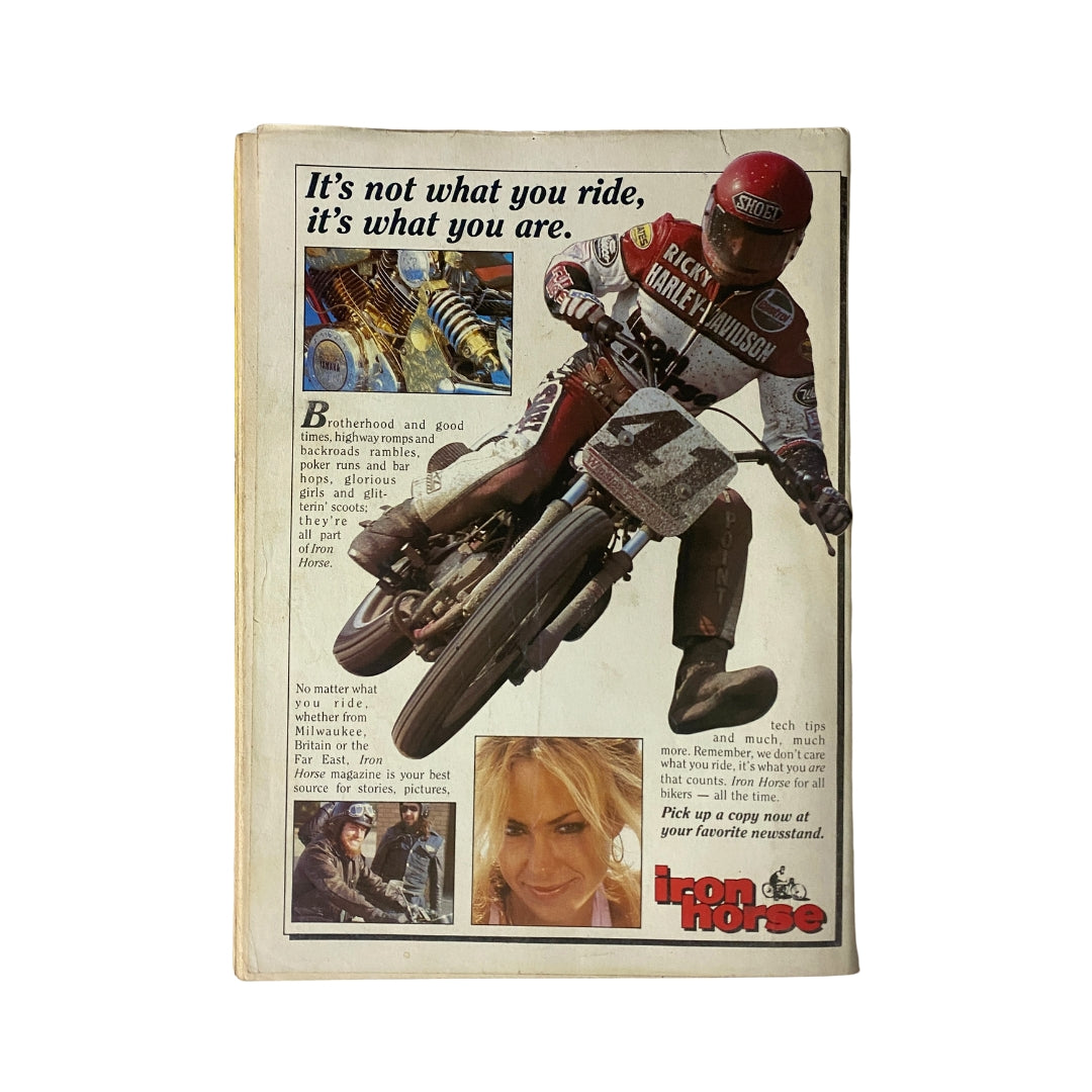 Back cover of VTG Easyriders Magazine June 1983 featuring an advertisement advocating for motorcycle culture, emphasizing the sense of brotherhood and community among bikers.