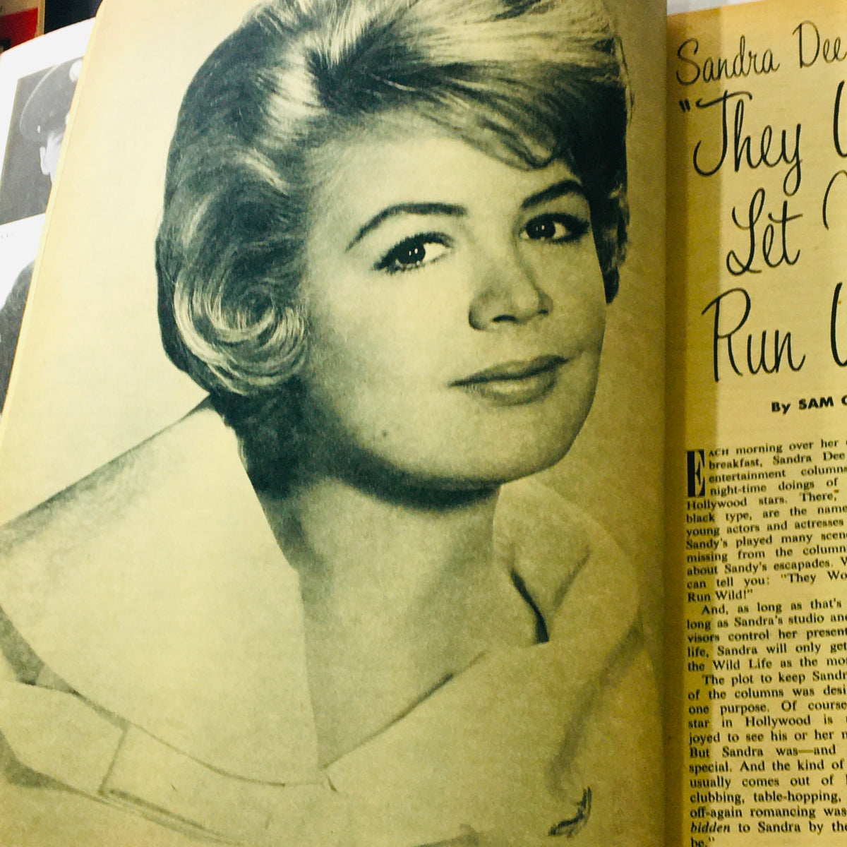 VTG Movieland and TV Time June 1961 Annual featuring a portrait of Sandra Dee, showcasing her iconic hairstyle and makeup from the era.