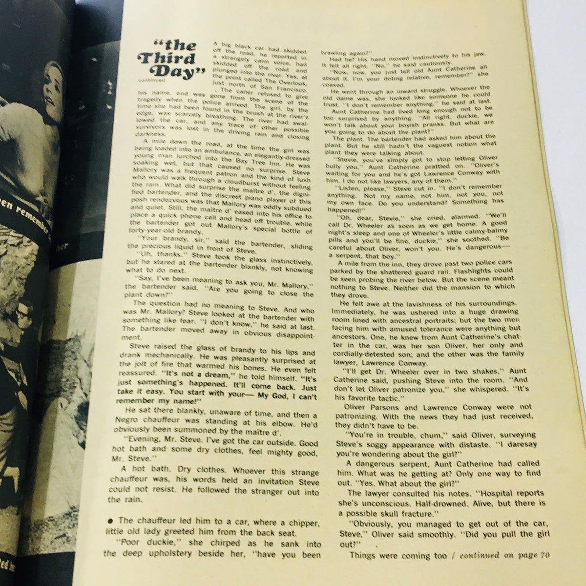 VTG Screen Stories Magazine August 1965 showcasing more from 'the Third Day', depicting a tense relationship between characters.