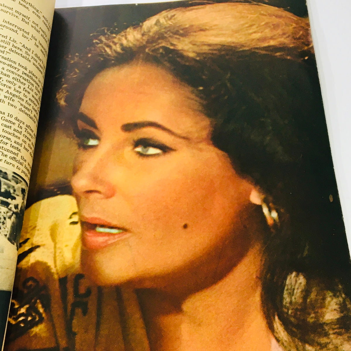 Interior image from VTG Movie Mirror Magazine June 1969, showcasing a portrait of a glamorous woman reminiscent of the 1960s.