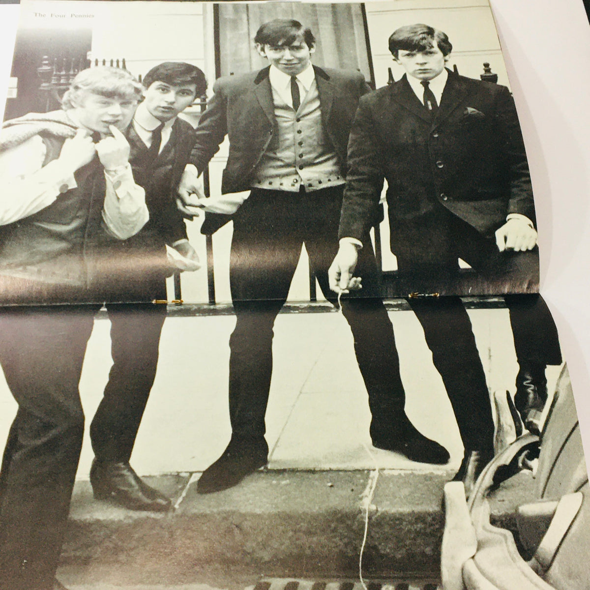 VTG Pop Weekly Magazine June 1964 featuring The Four Pennies in a black and white photo, depicting the iconic British band in fashionable attire, reflecting the style of the 1960s.