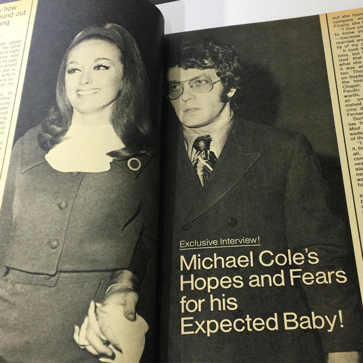 Modern Screen Magazine September 1972 exclusive interview featuring Michael Cole regarding his feelings about an expected baby.