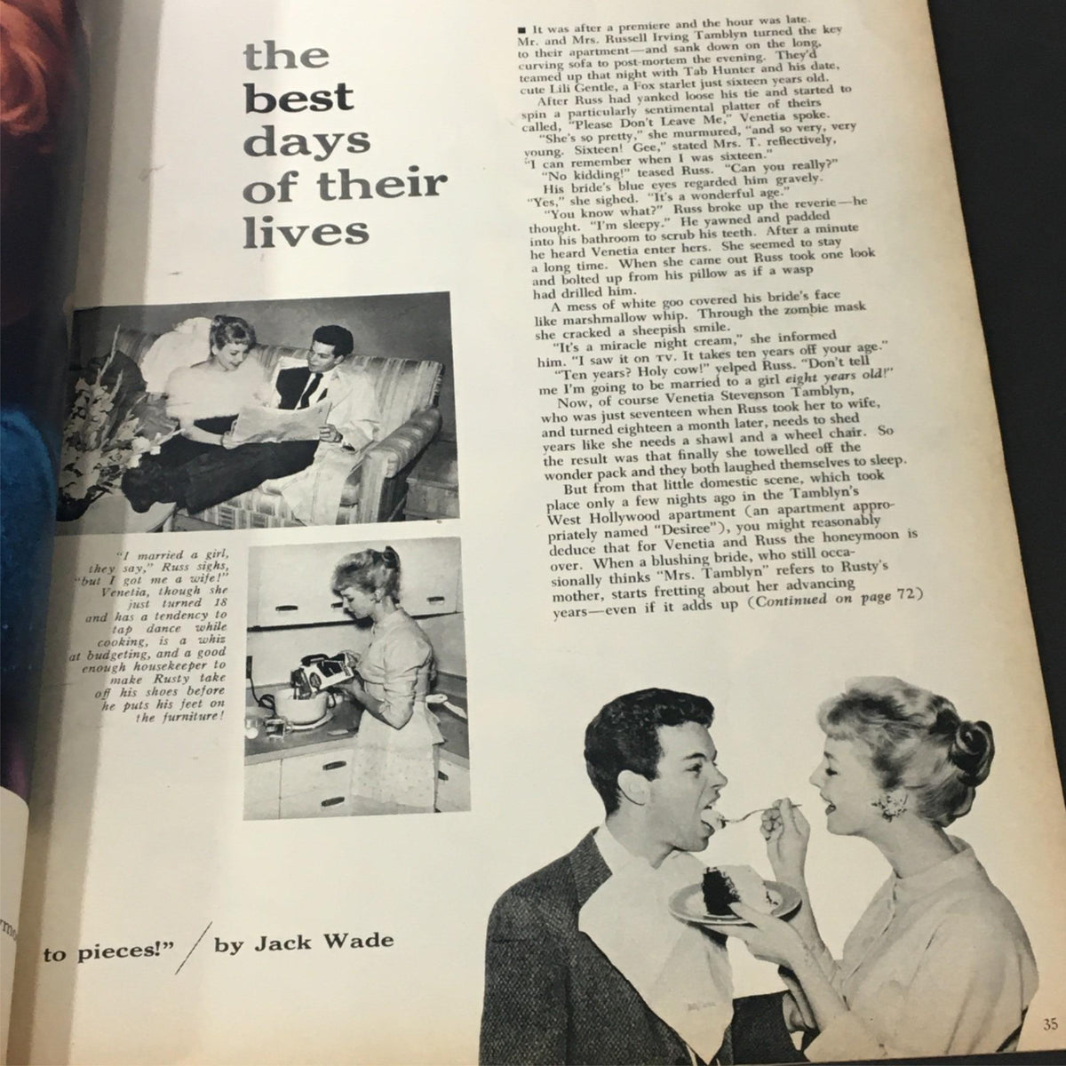 VTG Modern Screen Magazine August 1956 featuring a story titled 'The Best Days of Their Lives' with images of a couple.