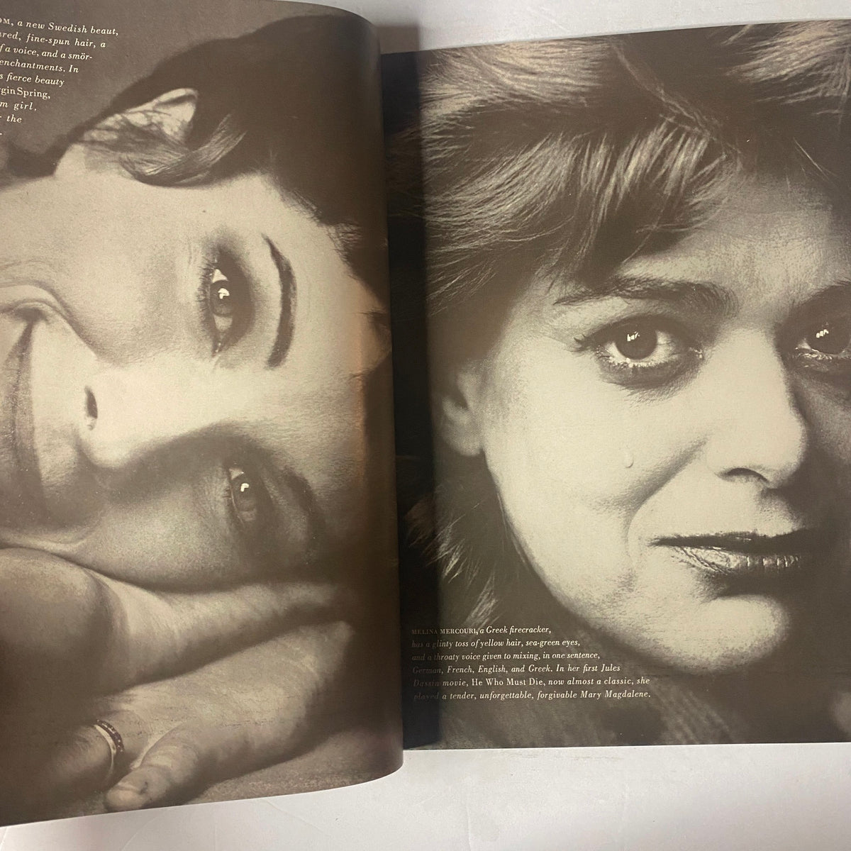 Close-up of two women featured in Vogue Magazine January 15, 1961, capturing the beauty and emotional expressions, showcasing the magazine's focus on fashion and personal stories.