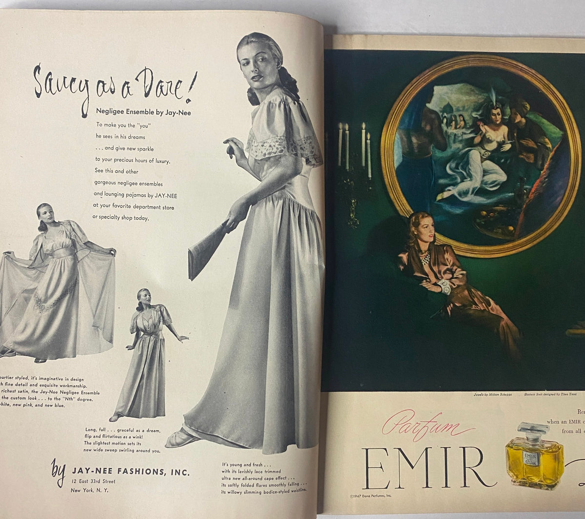 Vogue Magazine June 1, 1947 Kay Hernan Cover by John Rawlings featuring a model showcasing a Jay-Nee Negligee Ensemble, highlighting vintage fashion trends of the 1940s.