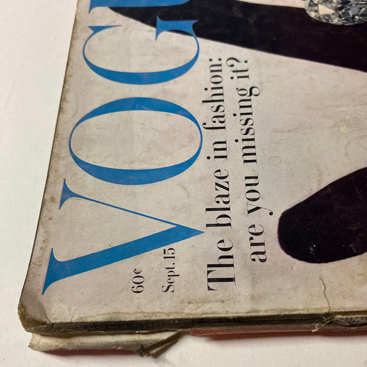 Cover of Vogue Magazine September 15, 1962, featuring the title 'The Blaze in Fashion: Are You Missing It?' with vintage illustrations and typography.