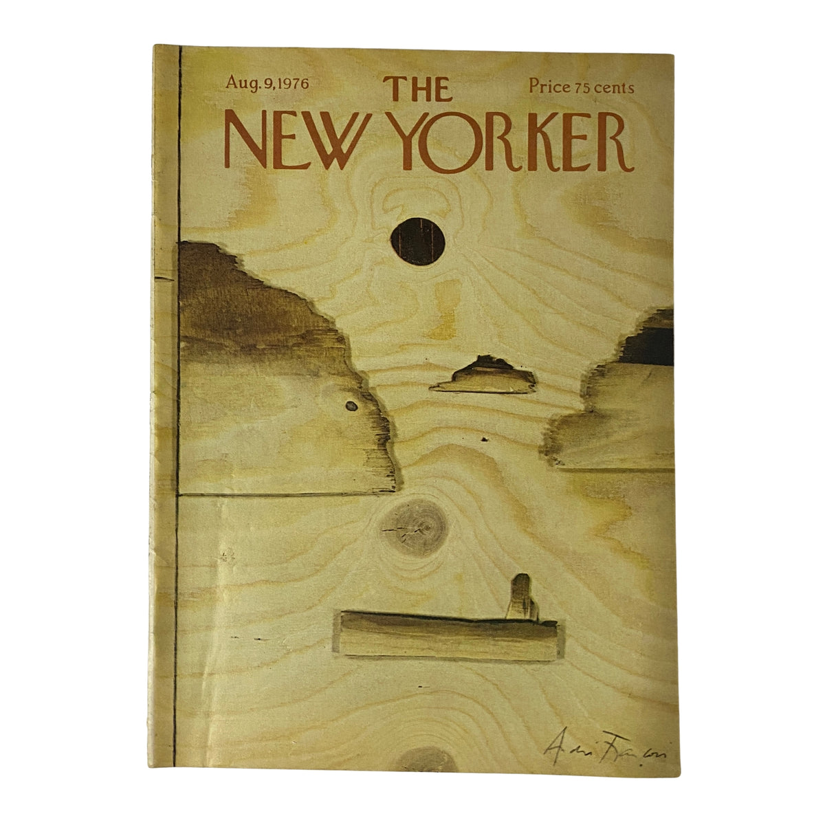 The New Yorker Full Magazine August 9, 1976 featuring a distinctive cover illustration by André François, showcasing artistic design and cultural relevance.