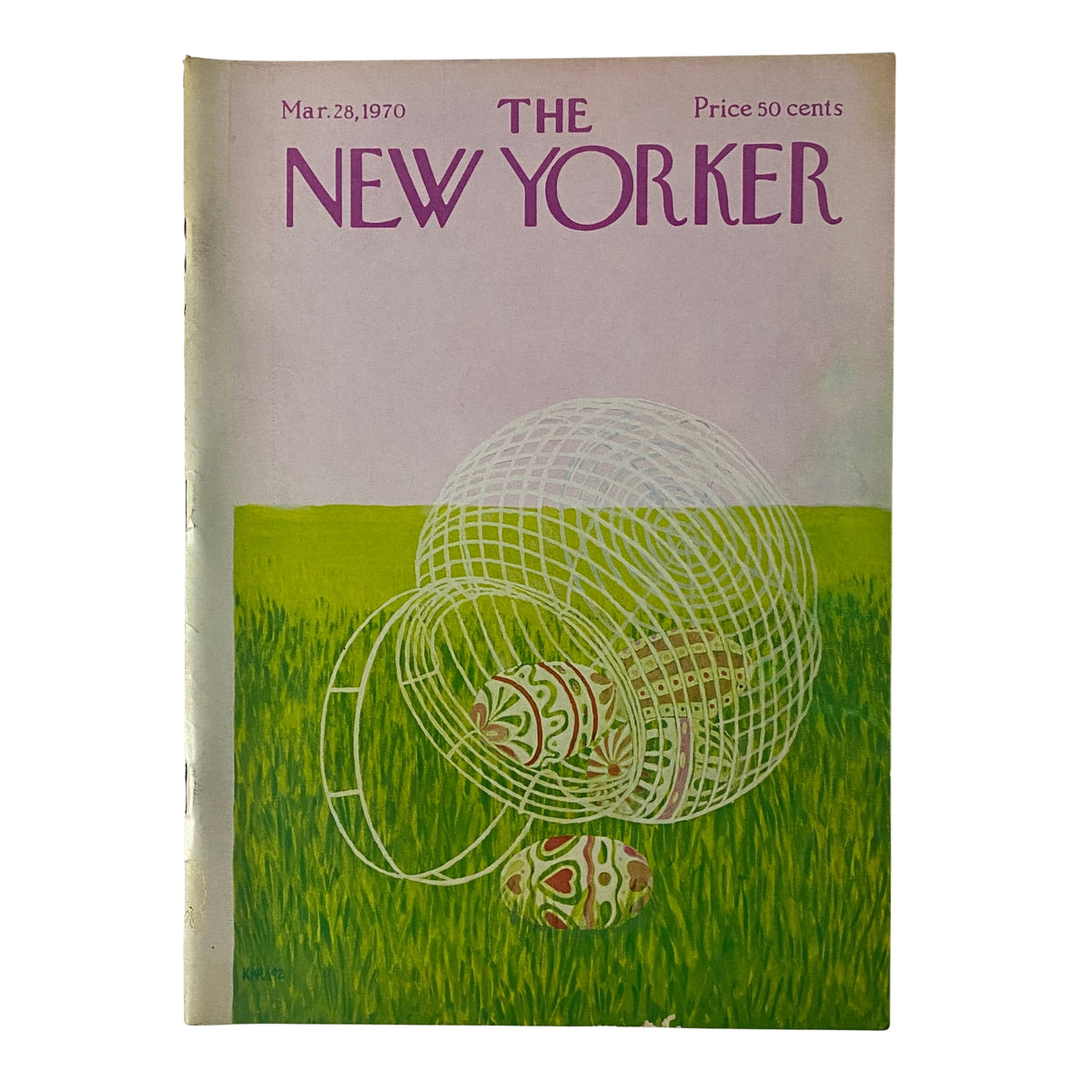 The New Yorker Full Magazine March 28, 1970 Ilonka Karasz Cover, featuring an elegant design with vibrant colors and a modernist illustration.
