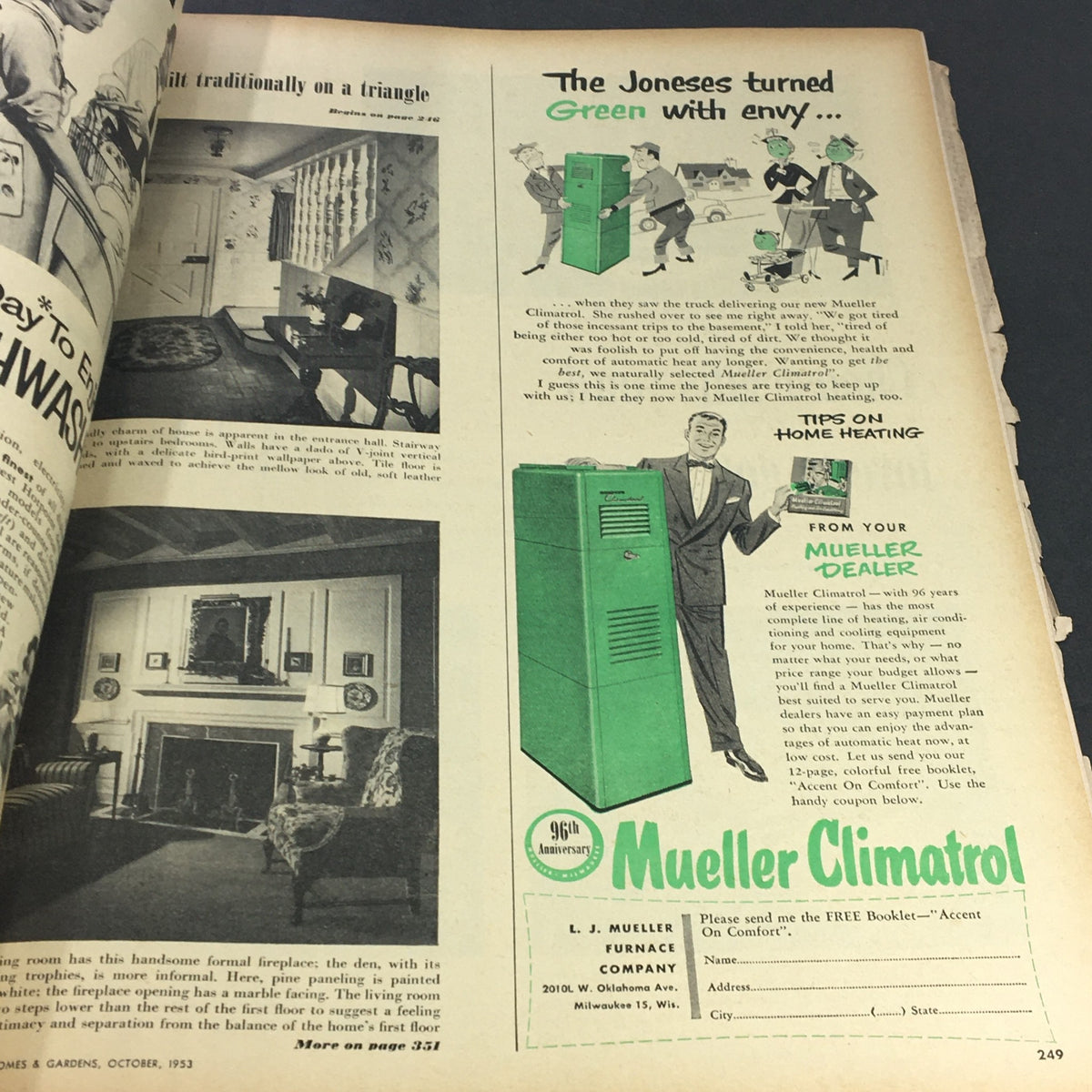 Vintage Better Homes & Gardens Magazine October 1953 Building, Remodeling, Newsstand