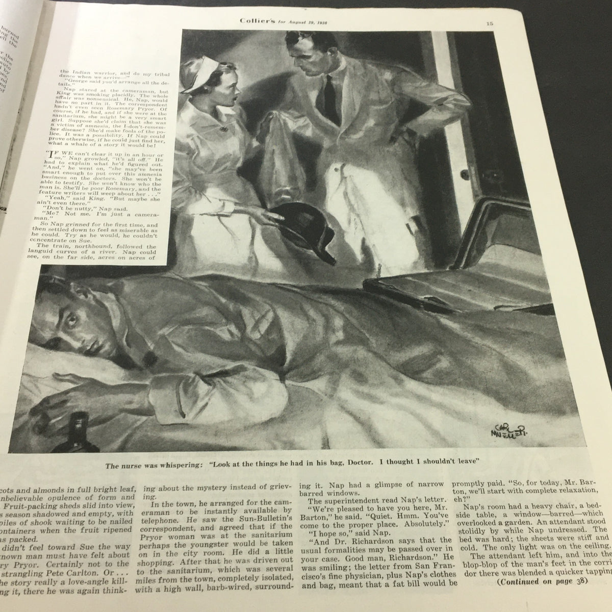 Another interior page of VTG Collier's Magazine August 29, 1936 illustrating a scene related to the article 'Napoleon the Fifth'.