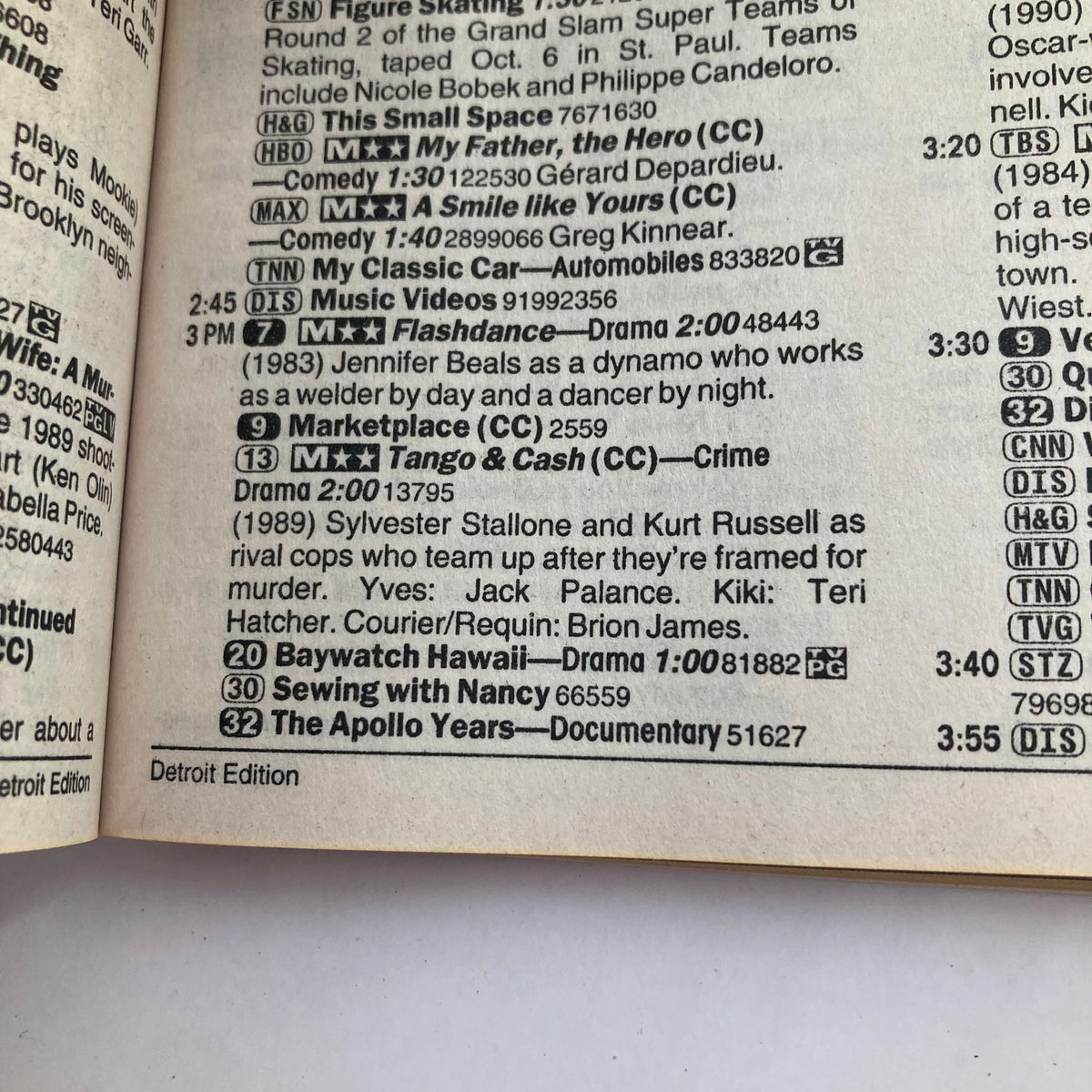 Inside page of TV Guide Magazine, January 13, 2001, showing program listings and details including the featured programs of the week in Detroit Edition.