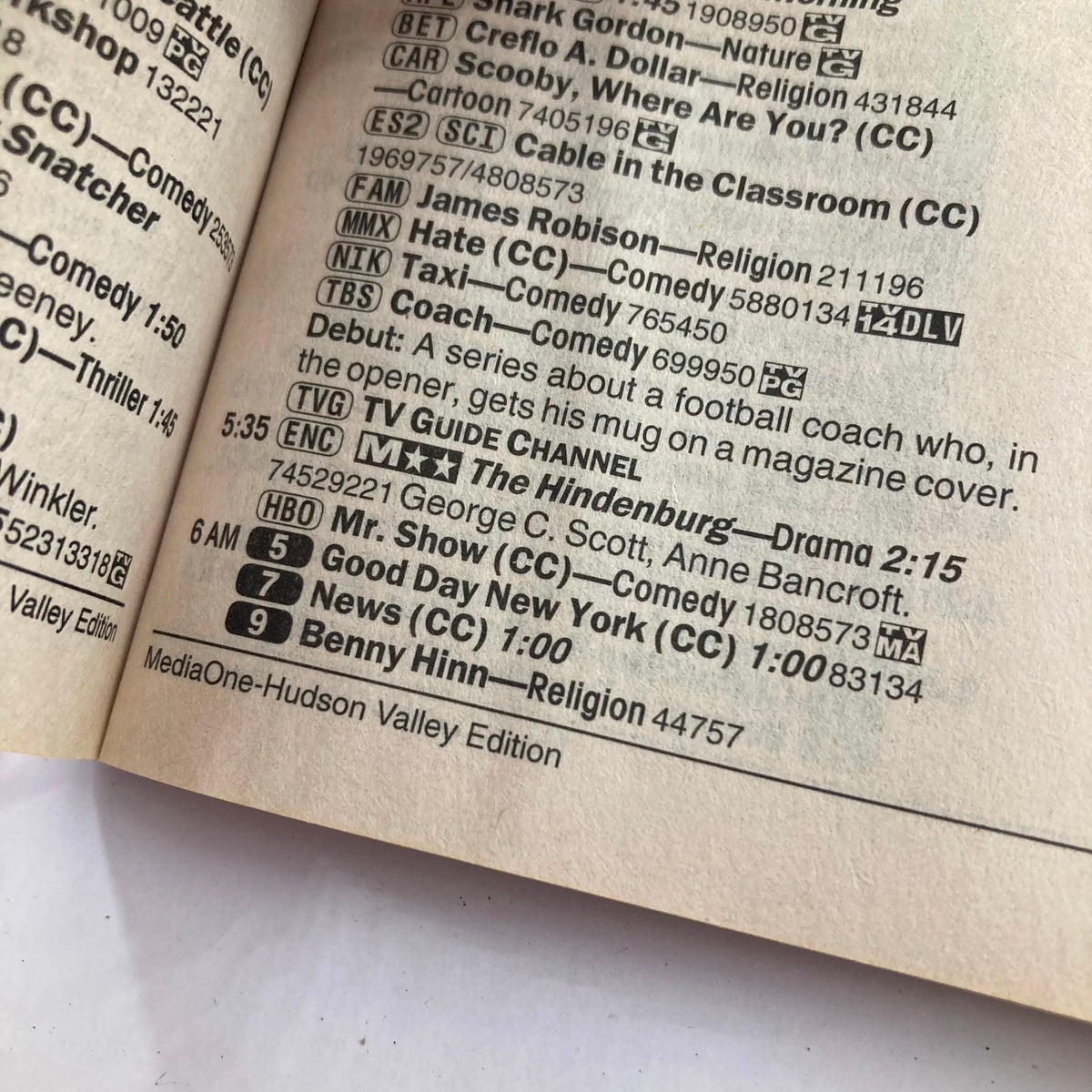 Interior page of the January 13, 2001 TV Guide Magazine featuring television listings and programming information, MediaOne-Hudson Valley Edition.