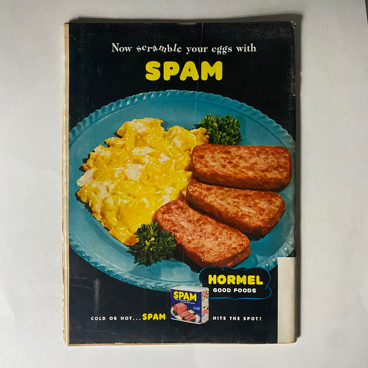 Back cover of Time Magazine, June 15, 1942, Volume 39, Number 24, featuring an advertisement for Hormel Spam with a colorful food presentation.