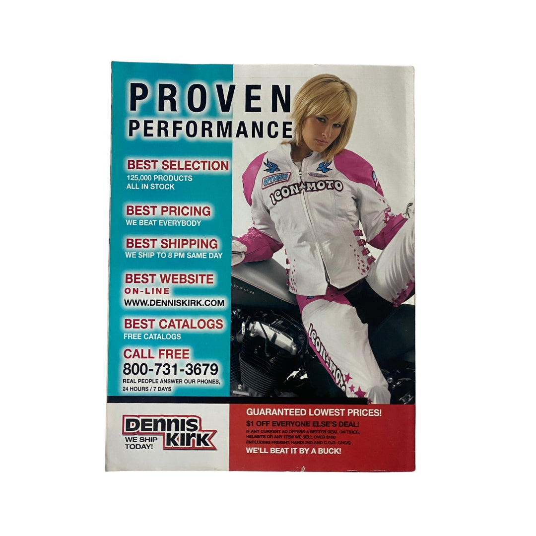 Advertisement page in Easyriders Magazine May 2008 #419 for Dennis Kirk, showcasing performance motorcycle gear and accessories.