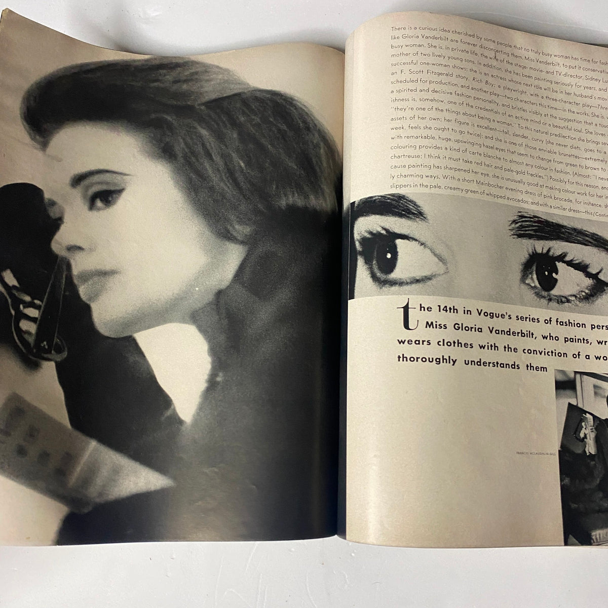 Vogue Magazine January 1, 1962 featuring a photography of Gloria Vanderbilt by Karen Radkai, showcasing vintage fashion and beauty trends of the early 1960s.