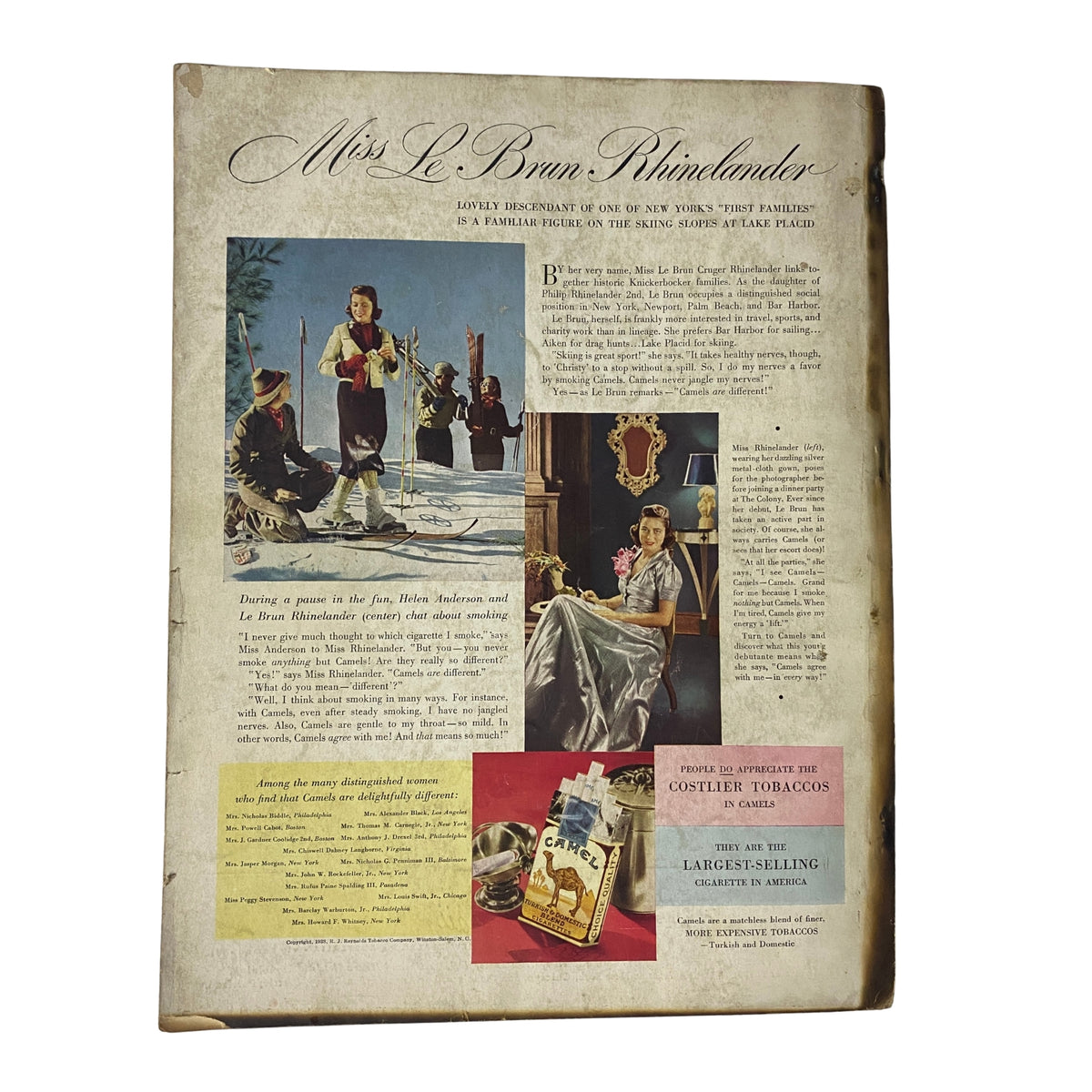 Miss Le Brun Rhinelander feature from Vogue Magazine March 15, 1938 Paris Openings II by Carl Erickson, showcasing a vintage fashion style and elegant design, capturing the artistry of 1930s couture.