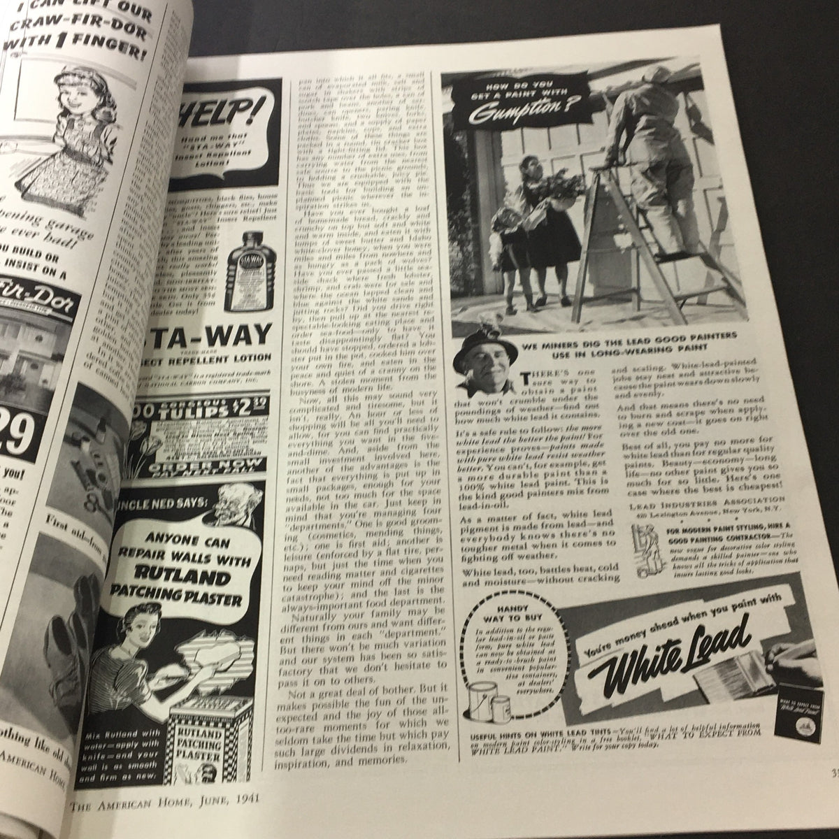 A page from 'VTG The American Home June 1941 Graduation Day', showcasing articles and advertisements reflective of mid-20th century American culture.