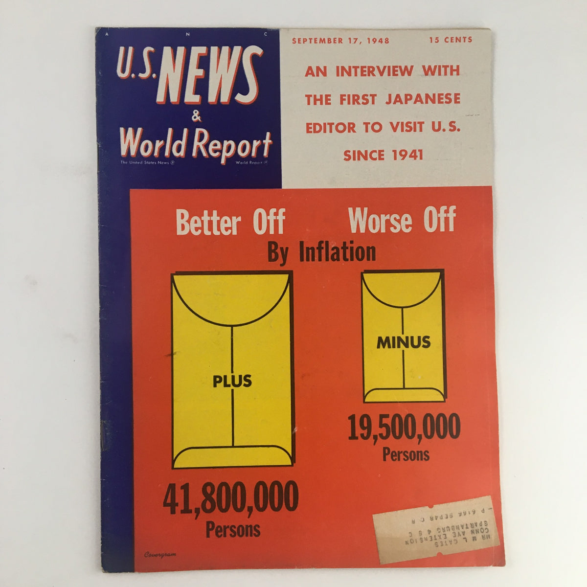 Vintage U.S. News & World Report September 17 1948 1st Japanese Editor to Visit U.S.