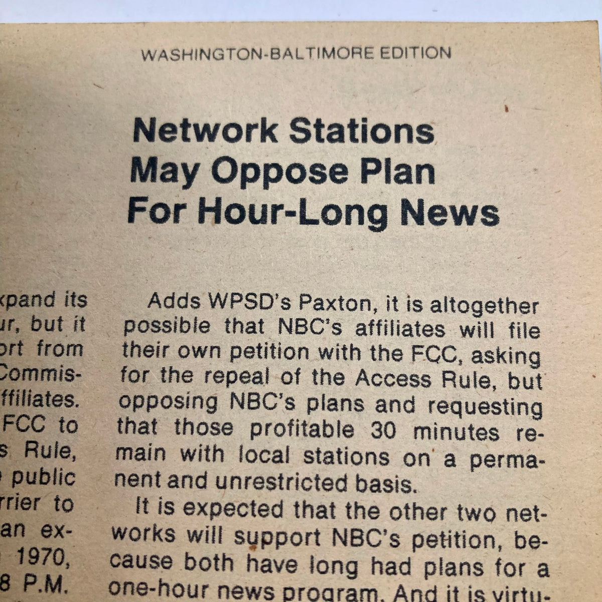 Interior page of TV Guide Magazine August 29, 1981, Issue #1483, discussing network stations' opposition to hour-long news, highlighting broadcasting industry concerns.