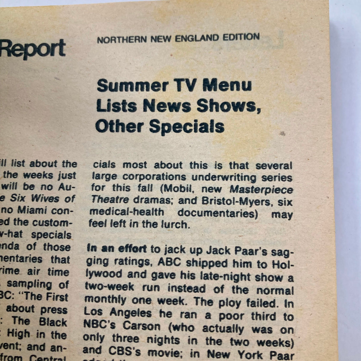Northern New England Edition of TV Guide Magazine June 23 1973 #556 showcasing a feature on summer TV programming and special shows.