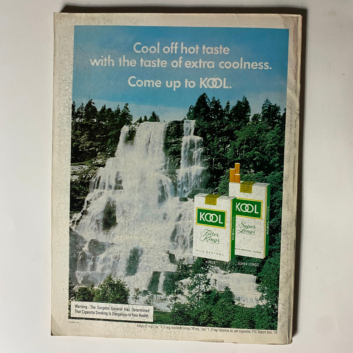 Advertisement from the back page of VTG Popular Science Magazine June 1977 promoting KOOL menthol cigarettes.
