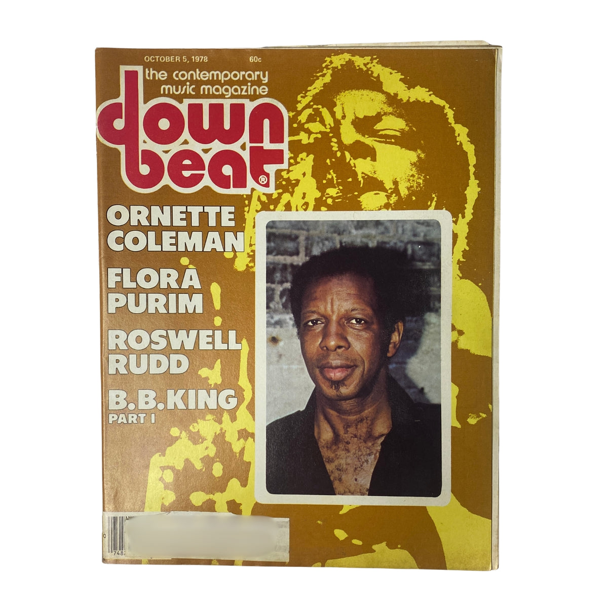 Cover of Down Beat Magazine, October 5, 1978, featuring Ornette Coleman, Flora Purim, and Roswell Rudd, highlighting influential jazz artists and a vibrant design.