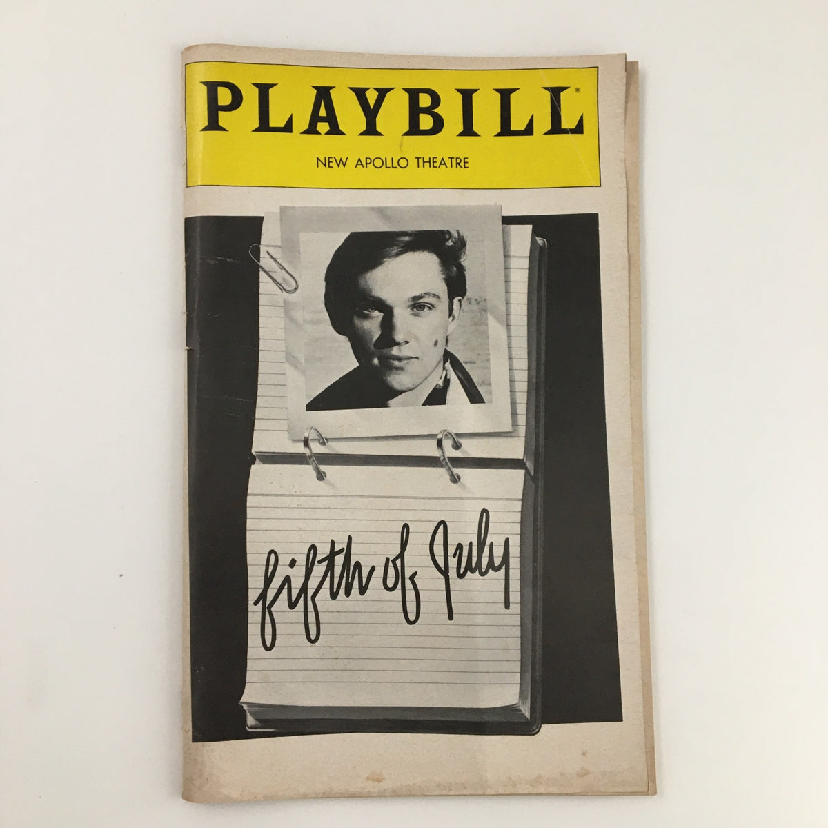 1981 Playbill for Fifth of July at New Apollo Theatre featuring a prominent image of Richard Thomas on the cover.