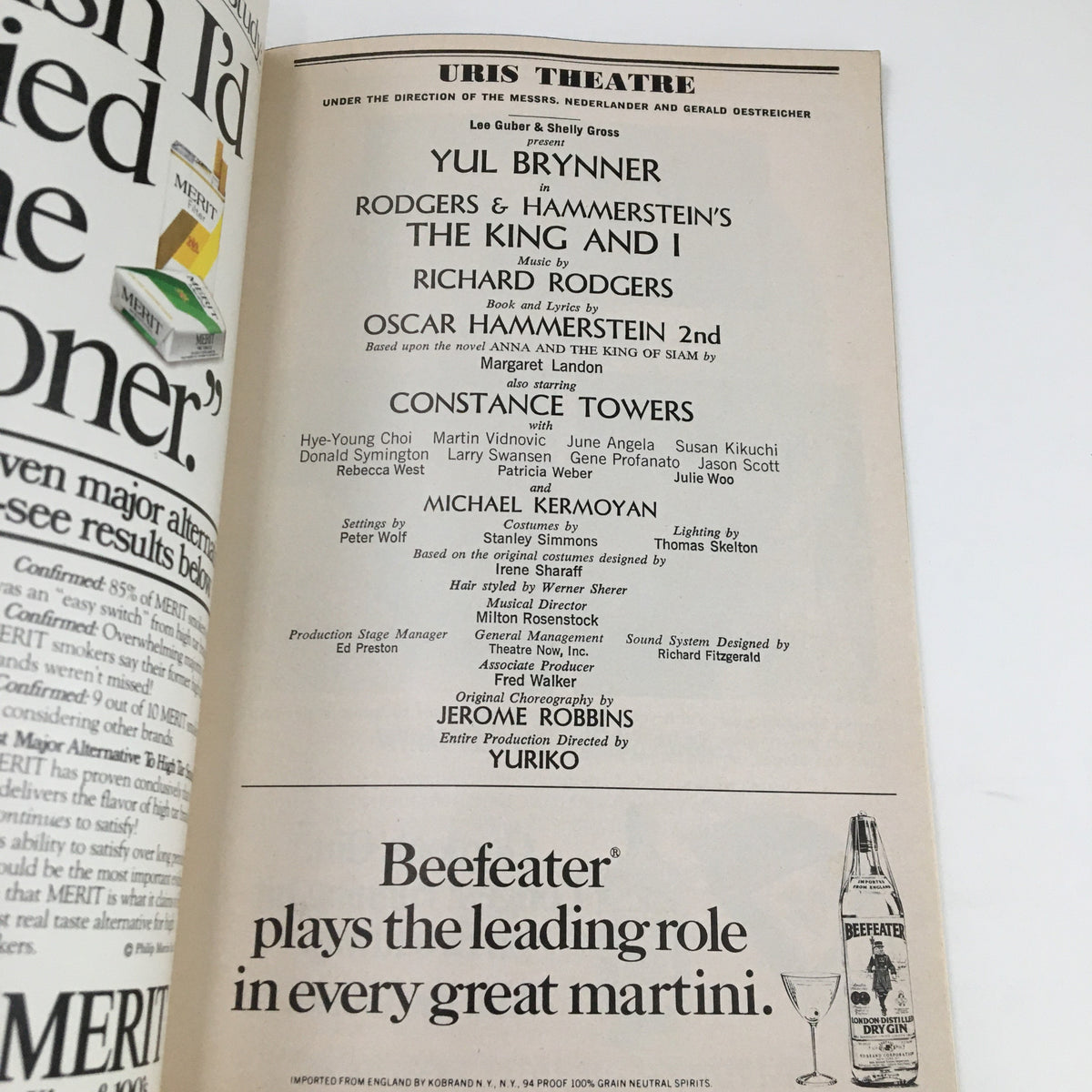 Another interior page of the 1978 Playbill for The King and I showcasing cast listings and additional information about the show.