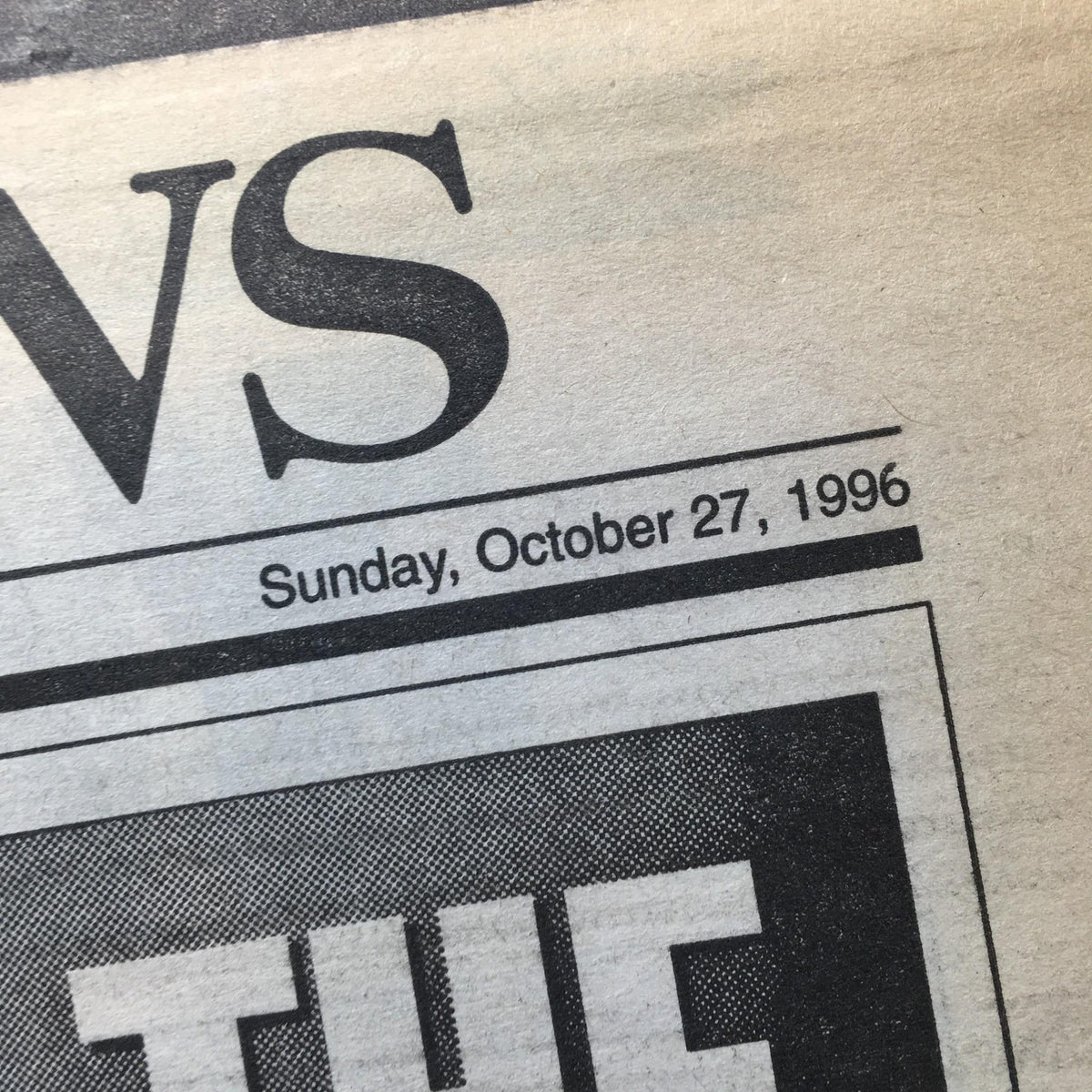 New York Daily News: Oct 27, 1996, featuring the date at the top, emphasizing its historical significance as a vintage magazine from the 1996 World Series.