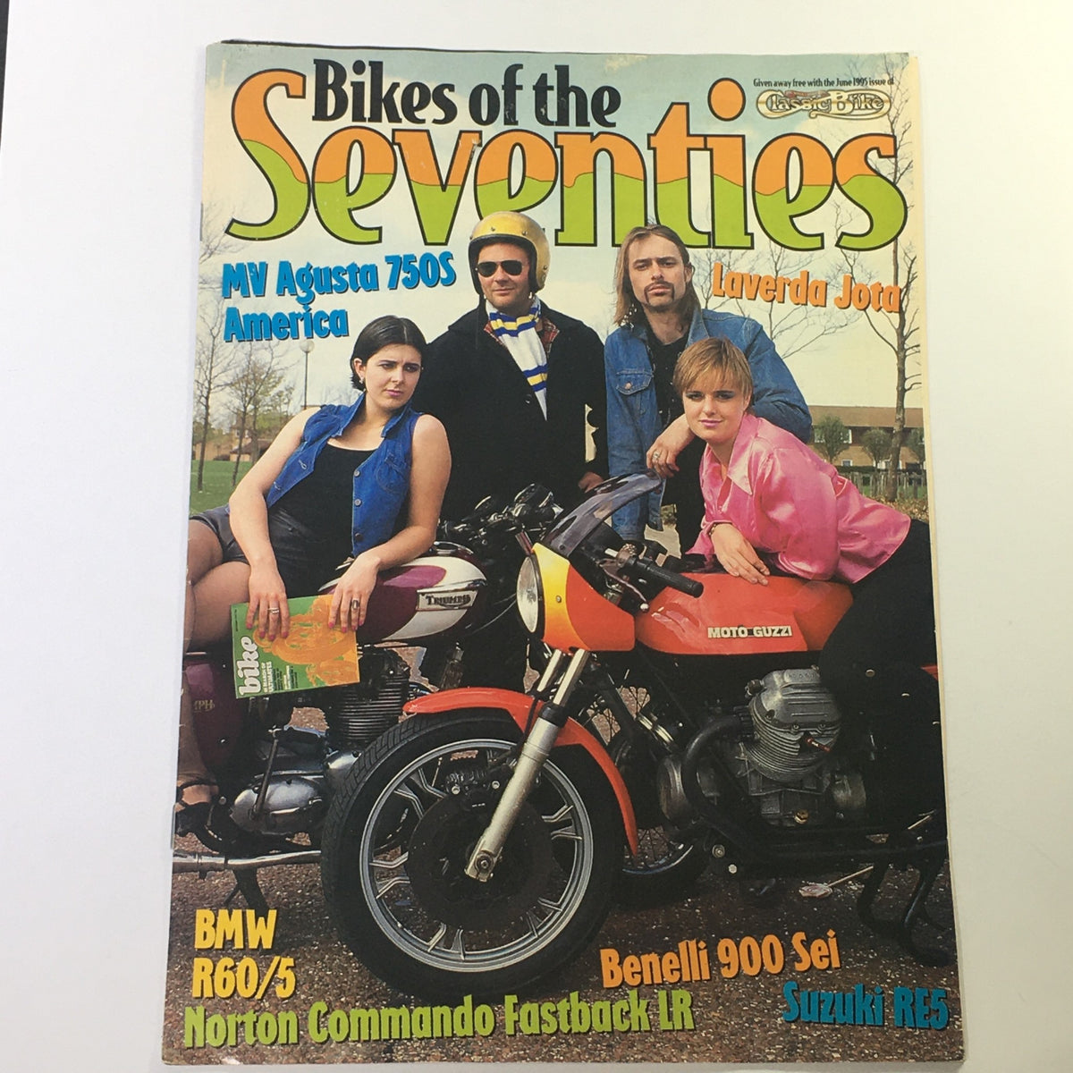 Classic Bike Magazine June 1995 cover featuring MV Agusta 750S America and Laverda Jota, showcasing vintage motorcycles with a nostalgic flair.