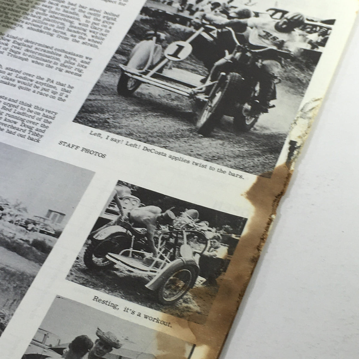 Vintage Cycle Sport Magazine September 1961 image showing a racing scene with a motorcycle and rider, illustrating the excitement of competitive cycling from the era, linked to racers Skip vanLeeuwen and Don Spargur.