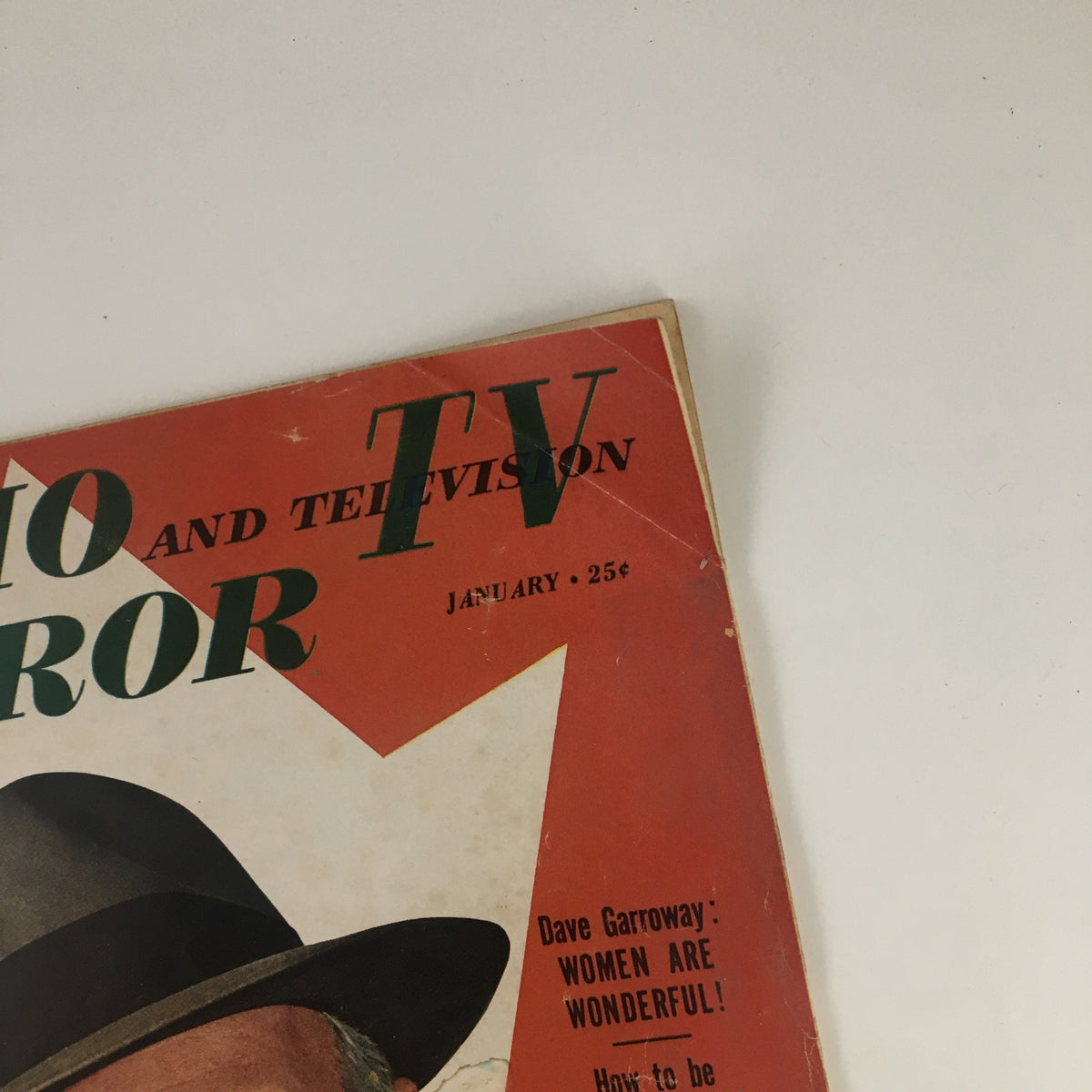 Close-up of the title and date on the cover of Radio TV Mirror Magazine January 1951, highlighting the magazine's focus on radio and television.