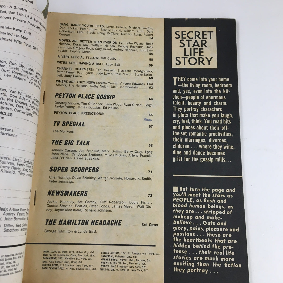 Another interior view of TV Yearbook No. 19 spotlighting the layout with articles about television and its stars, emphasizing the vintage publication's nostalgic value.