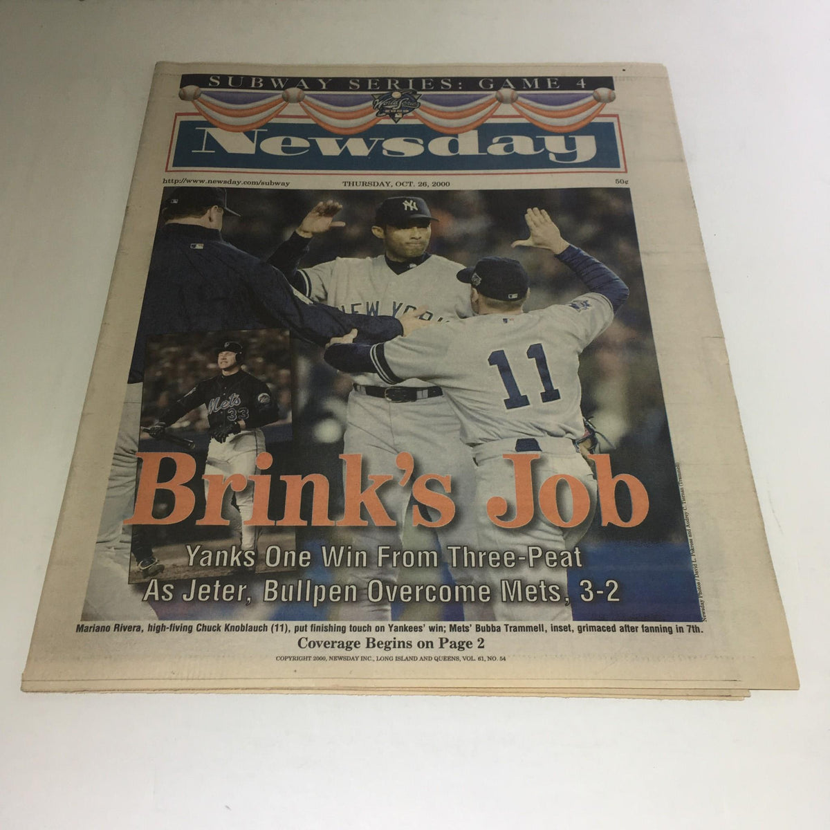 Newsday: Oct 26 2000 Brink's Job