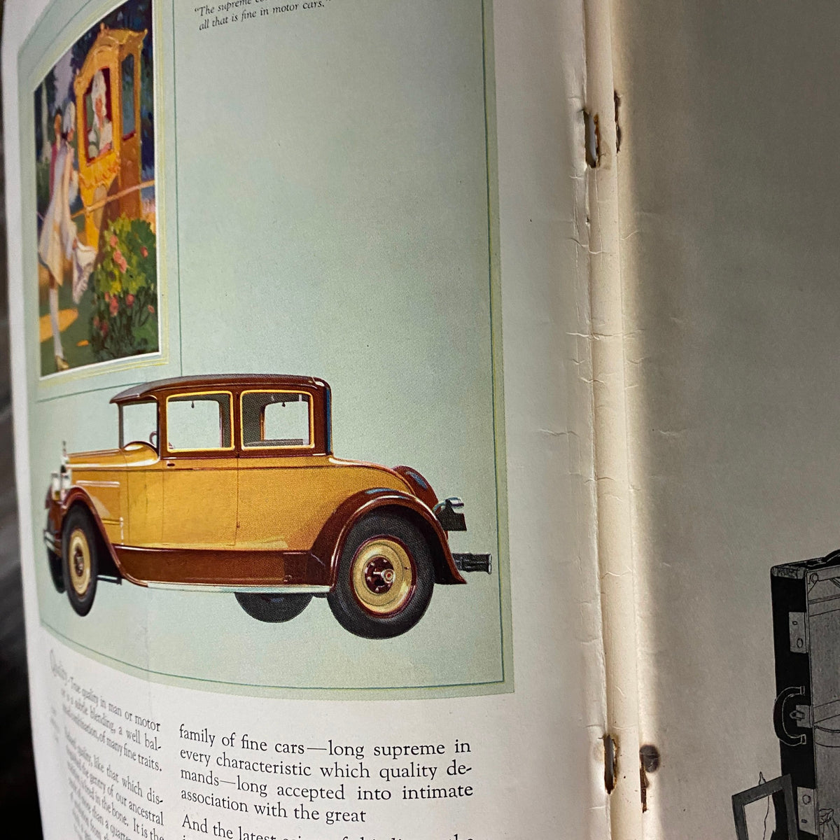 An advertisement depicting a vintage car from the 1920s in The New Yorker Complete Magazine December 4, 1926, illustrating the automotive style and design of the era.