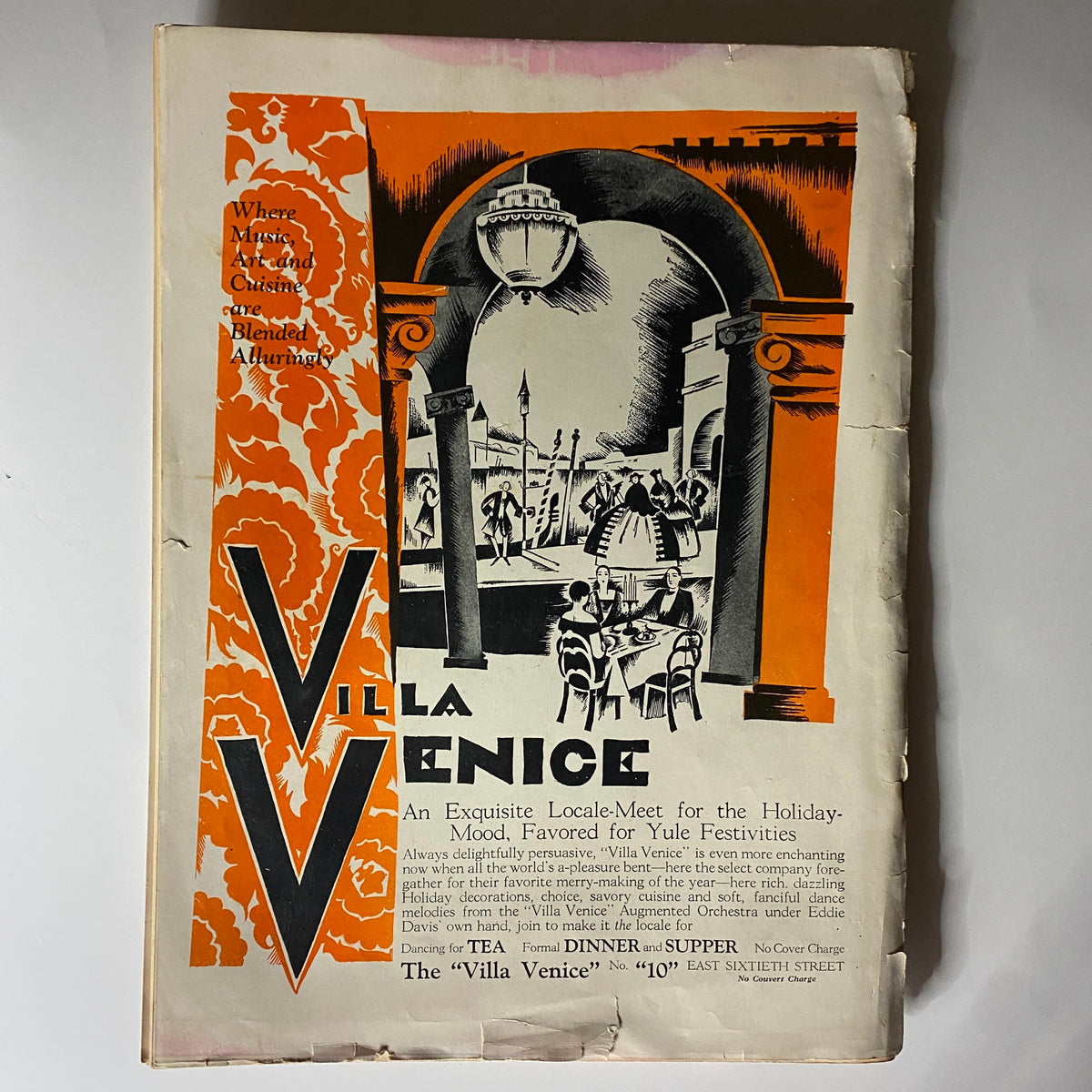 Advertisement in The New Yorker December 25, 1926 for Villa Venice, promoting holiday festivities.
