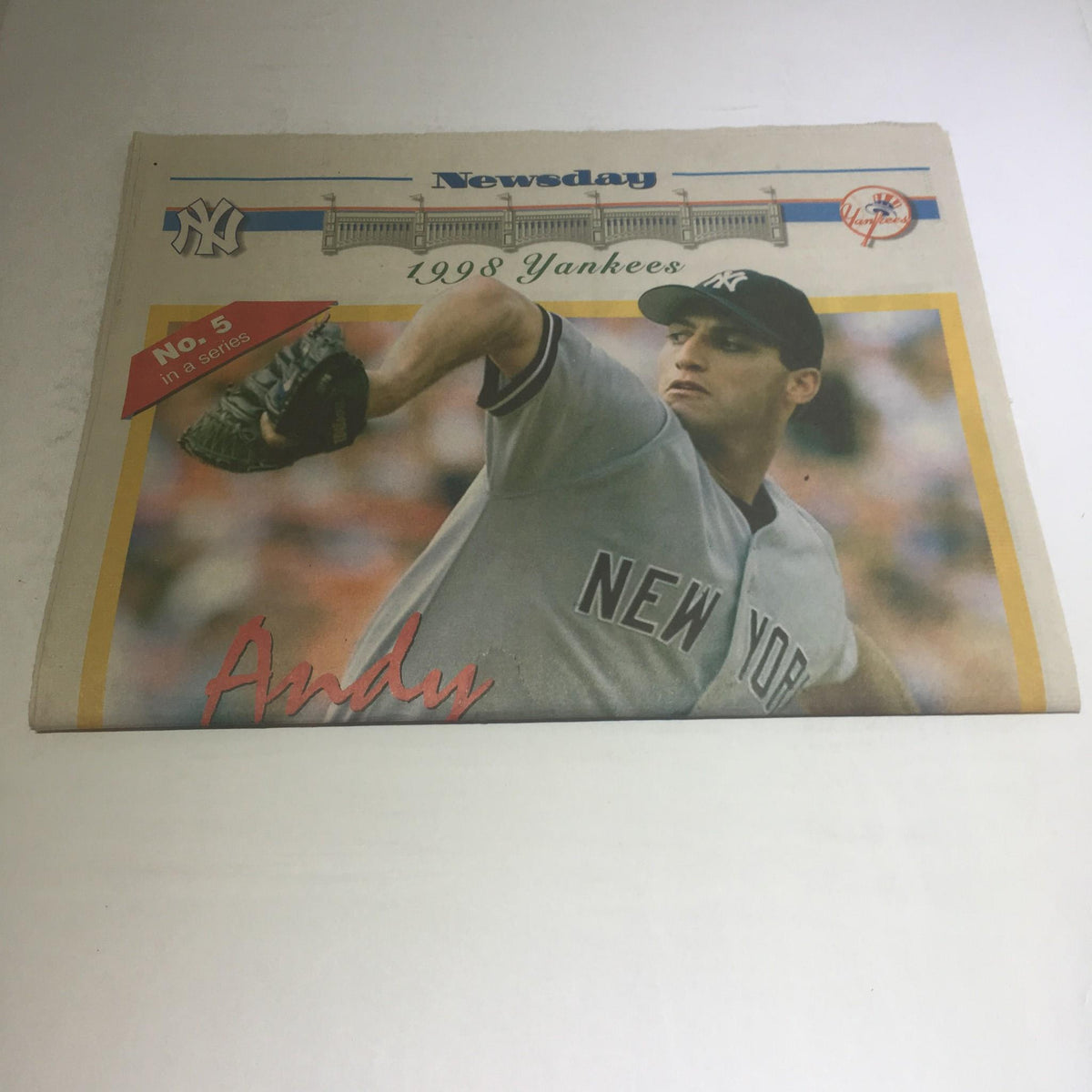Cover of Newsday magazine from September 7, 1998, featuring Andy Pettitte of the New York Yankees, showcasing a pivotal moment in baseball history.