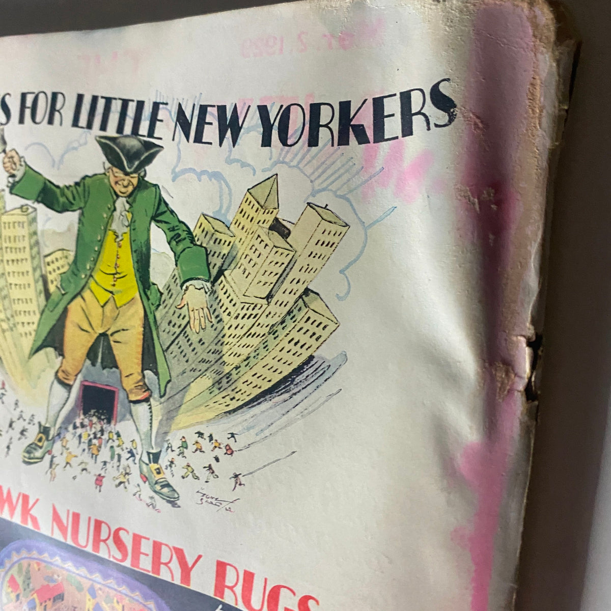 Cover detail of The New Yorker Complete Magazine December 8, 1928 featuring an illustrated scene for children with playful cartoon designs, capturing the whimsical essence of Peter Arno's artistry.