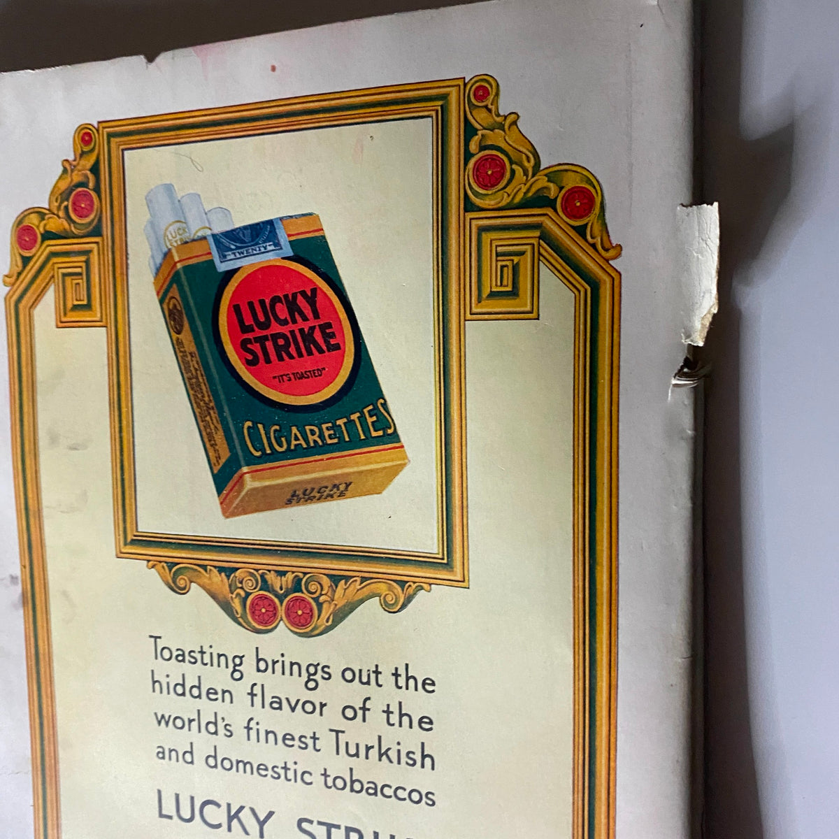 Close-up of the Lucky Strike advertisement from The New Yorker Complete Magazine March 12, 1927 emphasizing its promotional message.