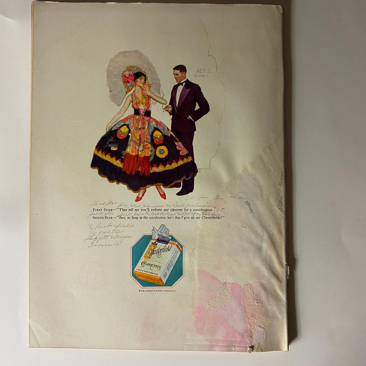 The New Yorker Complete Magazine February 4, 1928, showcasing a colorful fashion illustration with a man and woman dressed in period attire, highlighting the artistic style of the era.