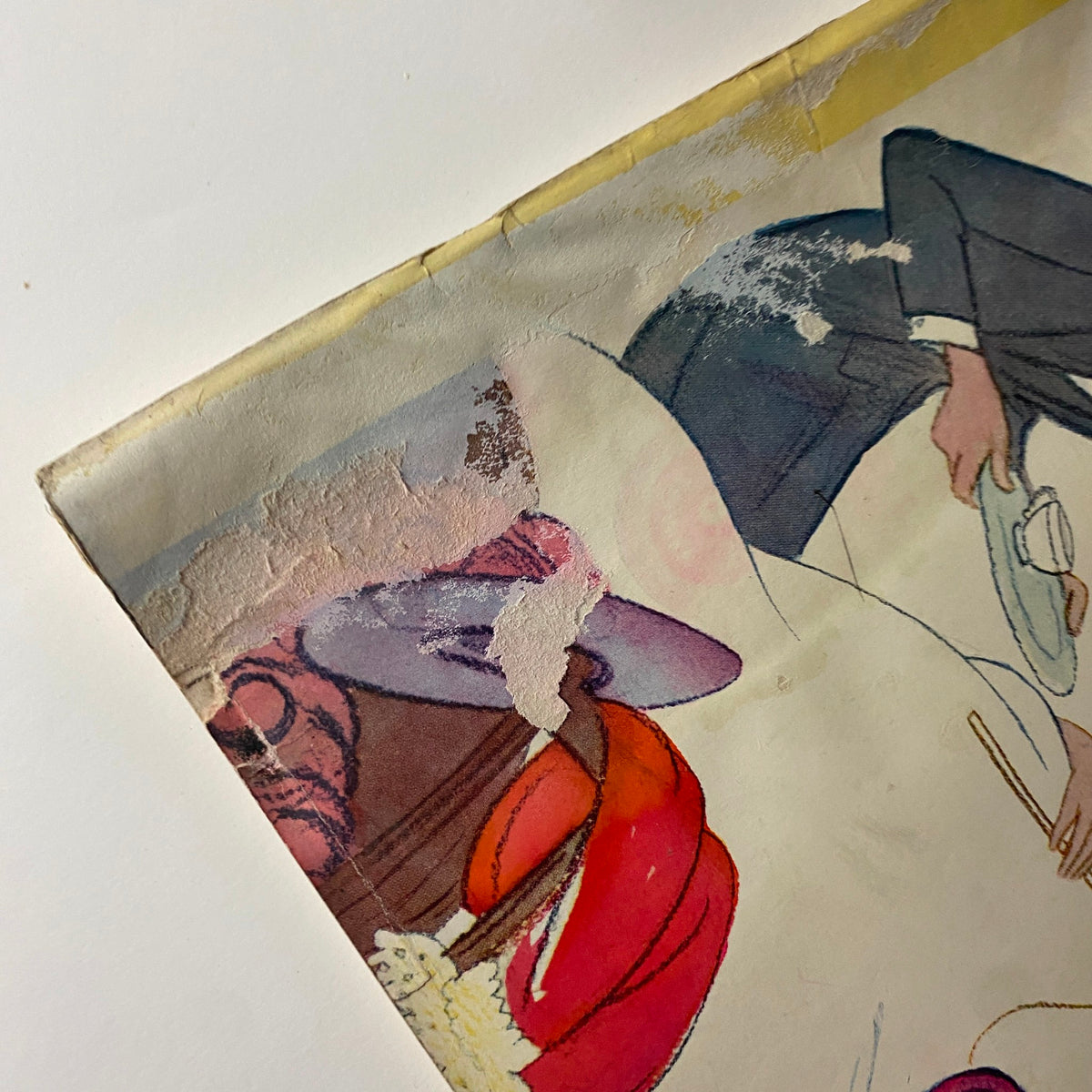 Close-up of The New Yorker Complete Magazine February 11, 1928 Rea Irvin Cover showing decorative edge and vintage texture.