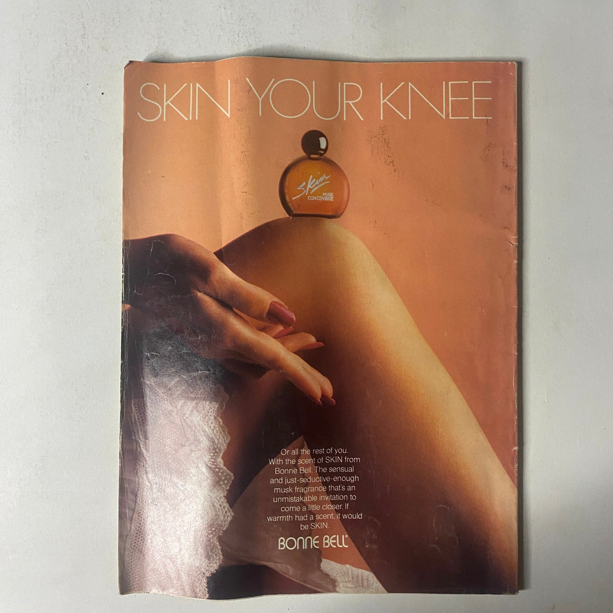 Advertisement in Seventeen Magazine July 1985 for skin lotion by Bonne Bell, promoting skincare essentials in an elegant layout.