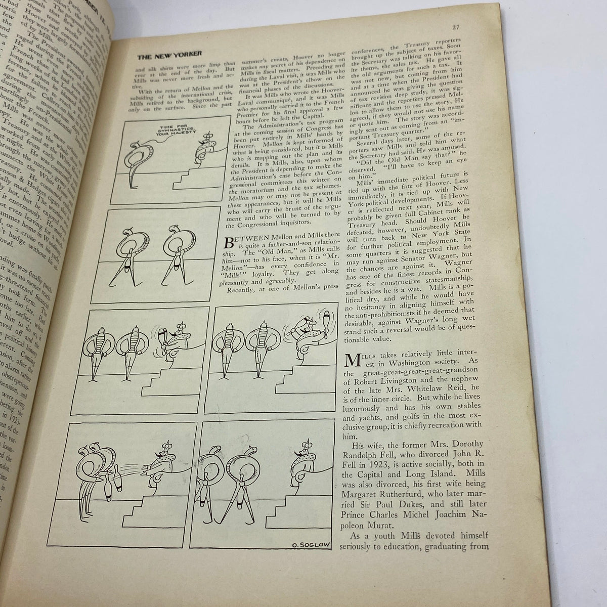 Illustrated cartoon page from The New Yorker magazine, December 12, 1931, capturing witty cultural commentary.