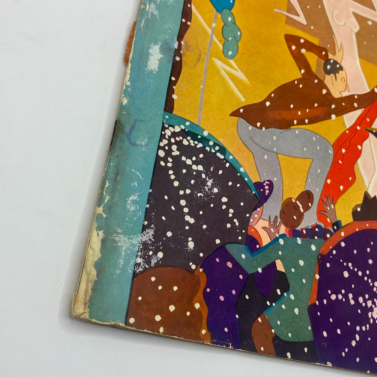 The New Yorker Complete Magazine January 28, 1928 cover corner featuring a modernist design by Theodore Haupt, showcasing a vibrant and artistic depiction.