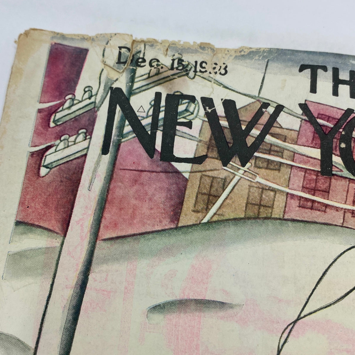 Cover detail of The New Yorker Complete Magazine December 15, 1928 by Julian de Miskey, showcasing vintage design elements and historical significance.