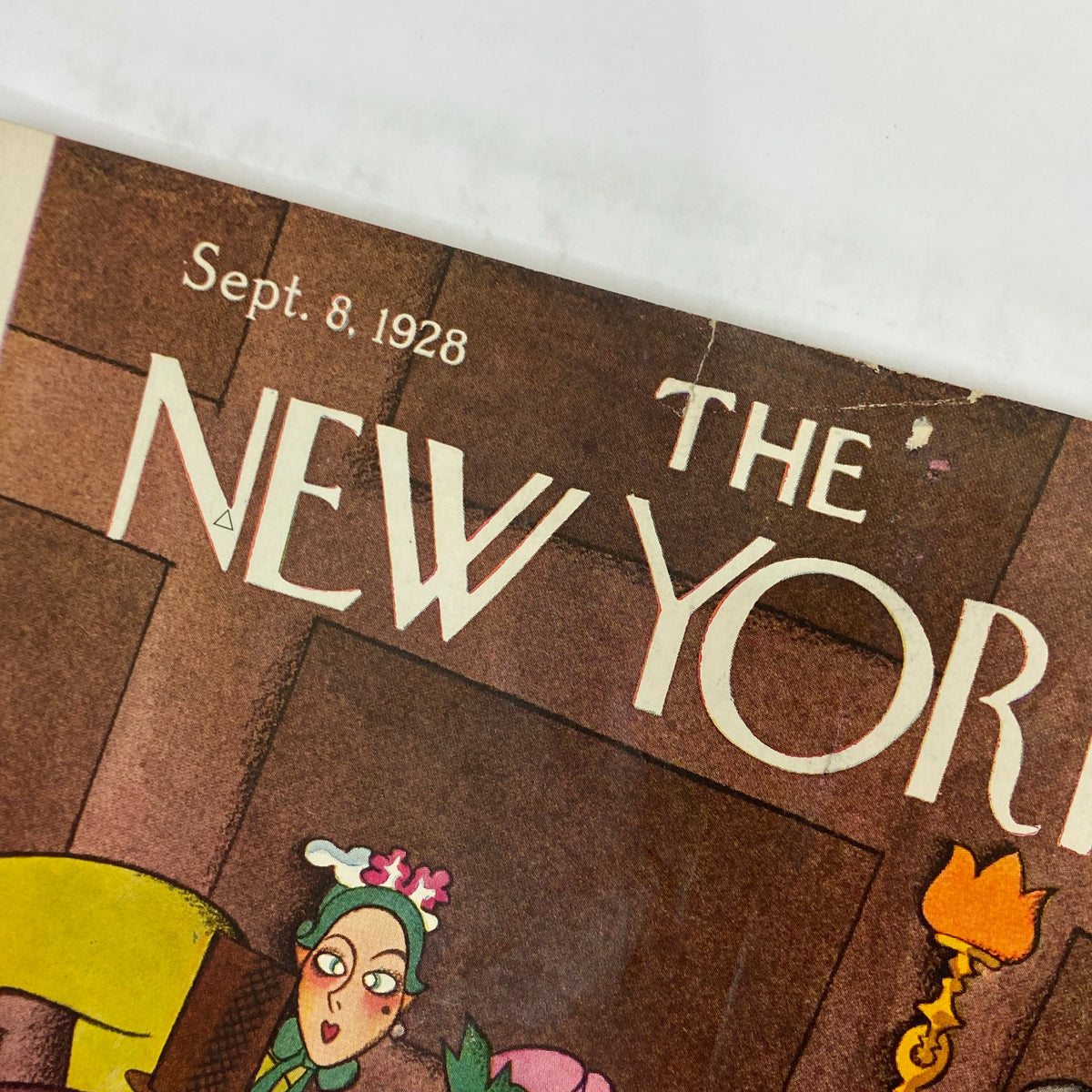 Cover of The New Yorker Complete Magazine September 8, 1928 featuring artwork by Julian de Miskey, showcasing colorful design elements characteristic of the late 1920s.
